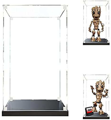JOMIOD Acryl Schaukasten Vitrine für Lego 76217 Ich Bin Groot, Staubdichte Vitrine Transparent Acryl Vitrine Schaukasten Kompatibel Lego 76217 Modell - Ohne Modell Kit