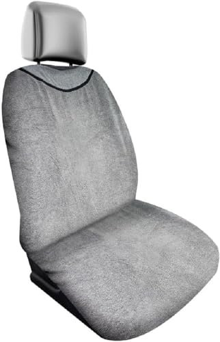 Dunlop Frottee Autositzbezüge – 130 x 70 cm – Universell Passend –Waschmaschinenfest – Grau