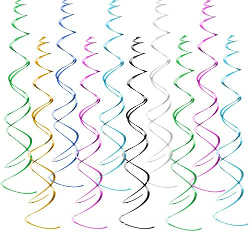 Bztzhm 60 Pezzi Decorazioni Pendenti a Spirale, Filanti a Spirale, Festoni a Spirale, Decorazioni a Spirale, Ornamenti spirali Pendenti Spirale, per Natale Matrimonio Compleanno Articoli per Feste