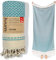 Luum® Hamamtuch groß 90x200 Strandtuch Saunahandtuch Badetuch Handtuch Yogatuch Duschtuch Strandhandtuch Saunatuch Reisehandtuch Turkish Towels, Damen Herren, 100% Baumwolle, Türkis