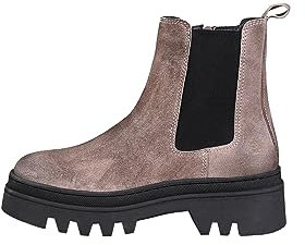 Apple of Eden Oild Suede Damenschuhe Stiefel Reißverschluss Beige Freizeit, Schuhgröße:41 EU