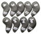 Golf Eisen Schlägerhauben, 9 Teiliges Set, Leder, Bunt, mit Zahlen Bestickt, Schlägerhüllen 4–9 Aw, Sw, Pw Golf Zubehör,Black-B