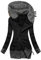 Veste Femme à Capuche Zippé Patchwork Plissée Travail Mode Pull Plein Air Vêtements Sport Doudoune sans Manche Femme avec Capuche Marque Top Femme Pas Cher Veste Noir S
