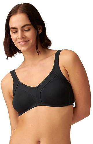 Naturana Minimizer & Side Smoother BH | Nahtloser BH ohne Bügel für optimalen Halt | Bequemer Damen BH | Weicher BH für ganztägigen Komfort 100 Schwarz D