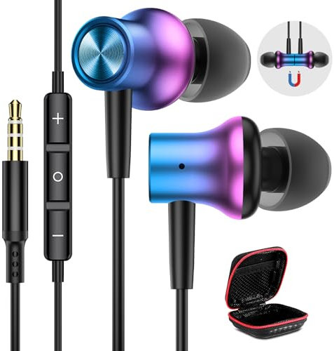 Auriculares para XiaoMi Redmi Note 13 Pro 12 Pro 11S 11 Pro 10 5G, Magnetic Auriculares con Cable Audifonos de 3,5MM Jack con Micrófono para Samsung A14 A13 A23 A12 Galaxy A52S A32 iPad OPPO Motorola