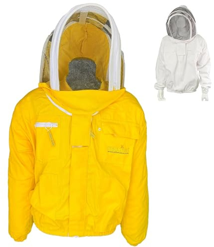 URBANSBEE Imkerjacke Baumwolle, Imkerjacke mit schickem Hut und Schleier, Imkeranzug Herren damen Imkerschutzkleidung für professionelle Imker