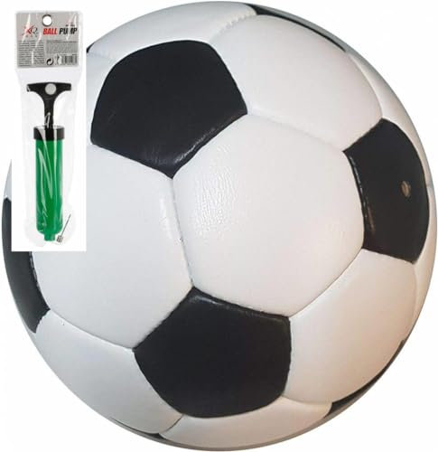 scherenkauf Leder-Fussball Gr. 5 handgenäht, echtes Leder, mit Luftpumpe