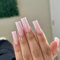 24PCS Long Coffin Ballerina False Nails - Baby Pink Fake Arcylic Press On Nails Full coverage Glossy False Nails with Glue - Stick on Nails for Women and Girls (Baby Pink Ballerina Style)