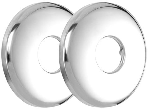 Isslly 2 Pack Shower Arm Flange, 2.48 Round Replacement Escutcheon Plate, Shower Pipe Cover Plate for Shower Head Arms (Silver)
