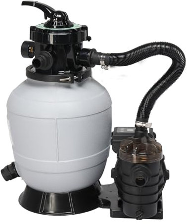 VINGLI - Filtro de Arena para Piscina de 12 Pulgadas con Bomba de Piscina de 1/2 HP de 115 V, Temporizador de 24 Horas, Bomba de Piscina con Cesta de Filtro, máximo 2642 GPH