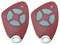 INTRATONE - Lot de 2 télécommandes 4 Canaux Rouge 09-0117 - Badge RFID - Compatible Récepteurs HF - Fréquence : 868 MHz + 1 Porte-clés Domobip