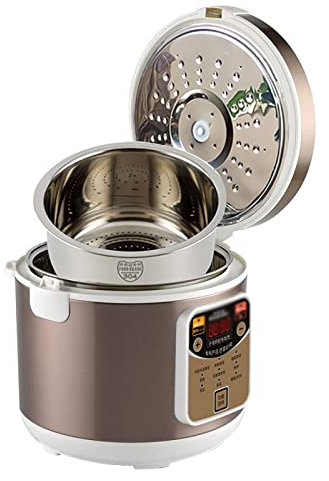 YOtat Olla Arrocera De 5 Litros De Gran Capacidad, Acero Inoxidable 304, Antiadherente, Doble Interior Para Uso Doméstico Y Comercial, Para 2~8 Personas, Olla Arrocera (Color: B) (A)