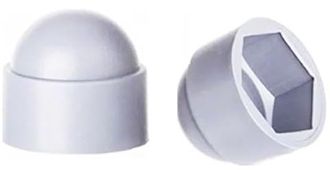 LogistSystem Sechskant Schutzkappen für Schrauben M8 für Schlüssel 13 - Abdeckkappen für Schrauben Weiß aus Kunststoff PE - Langlebige Abdeckkappen für Muttern & Schraubenkopf Blindstopfen Endkappen