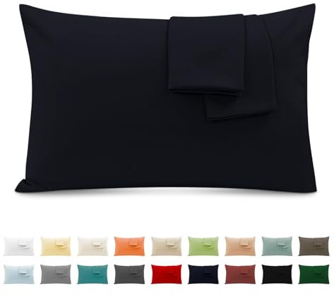 2er Set Kissenbezug 100% Baumwolle 40x70 cm 2 PCS, Superweicher Premium Jersey Kopfkissenbezug, Kissenhülle Navy blau