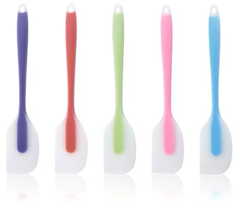 UILYNIU 5 Piezas Espátula de Silicona, Espátulas Silicona Antiadherentes, Espátulas Silicona Cocina, Espátulas Cocina, Espátula Resistente al Calor, Cocina Gadget para Hornear o Cocinar (Multicolor)