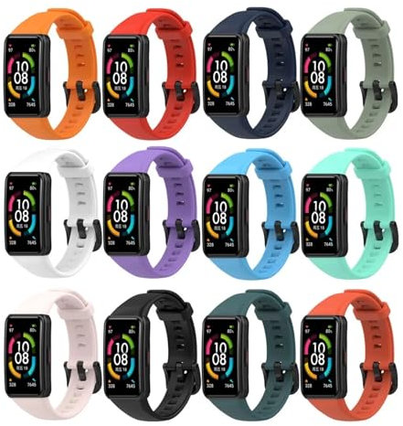 VhoMes Silikonband for Huawei Band 6/6 Pro Strap Smart Watch verstellbares Armband Ersatz Correa Armband Honor Band 6 Strap (Color : Amy green, Size : for Hua Band 6)