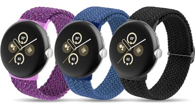 SimpleThings Geflochtene Armbänder für Google Pixel Watch 2/3(41mm)/1 Armband, Verstellbare Atmungsaktive Sportschlaufe Nylon für Pixel Watch Armband Herren Damen