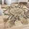 ABAKUHAUS Abstrakter Boho Dekorativer Teppich, Erdiges Einheimisches Motiv, Hochwertiger Flächenteppich für Schlafzimmer und Wohnzimmer, 157x229 cm, Blasses Kamel