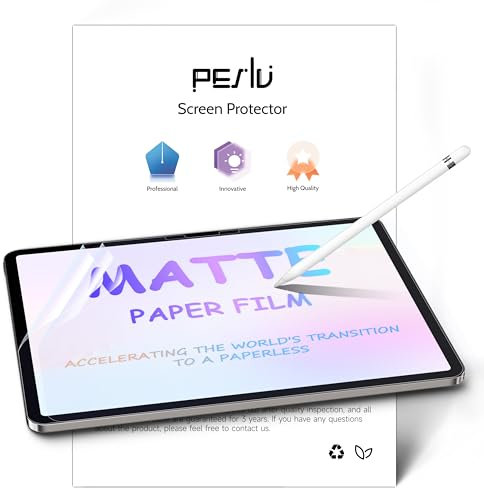 Peslv Paquete de 2 protectores de pantalla Like Paper para iPad Air de 6ª 11 pulgadas (2024, M2), película PET mate antirreflejos, filtro de luz azul, cubierta de protección ocular, dibujo y