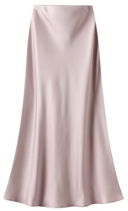 FM2018XSL Gonna Lunga Raso Donna Elastico in Vita Alta Elegante Gonna a Coda di Pesce Casual Maxi Gonna Plissettata, XL, Viola