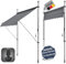 DELUKE® Klemmmarkise 150cm breit - mit Handkurbel | Balkonmarkise ohne Bohren, Sonnenschutz UV-beständig, Sonnenmarkise höhenverstellbar, Markise mit Gestell | 150x120x200-300cm Grau