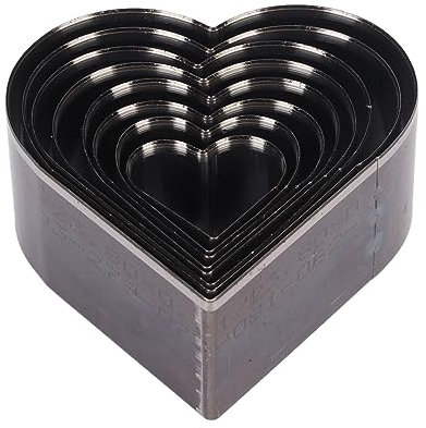 Hapivida 8 Stück Leder Stanzwerkzeug Set, Herzformen Hohlstanzwerkzeug, Hochwertiger Kohlenstoffstahl, 8 Größen, Bequem und Praktisch, Ideal für Heimwerker