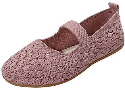 Womens White Pumps Arch Support Shoes for Women Ladies Fashion Breathable Plaid Mesh Comfortable Flat Sole Casual Shoes Womens Slip On Trainers Ladies Black Trainers (Pink, 7)