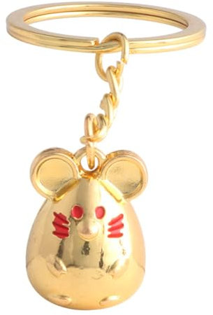 DEARMAMY 3st Schlüsselring Chinesisches Tierkreis-Souvenir Rattenjahr Schlüsselanhänger Ratte Schlüsselanhänger Tierischer Schlüsselanhänger Tiertaschenanhänger Chinesische