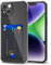 Svanove for iPhone 14 Case Wallet Clear, Card Holder Case with Credit Card Slot, Thin Slim Transparent Silicone Grip Soft Rubber Protective Shockproof Airbag Bumper for Women, Black