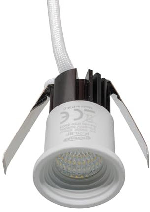 Planetitaly faretto SPOT punto luce incasso 3cm LED 3W mini segnapassi interni illuminazione gradini scale vetrine mensole mobili 230V (Bianco, 3000K)