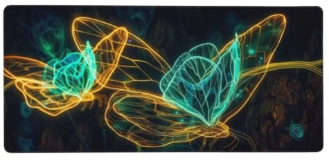 Noir Tapis de Souris 1200x600x3mm Grand Tapis de Souris XXL, Papillon Tapis de Souris Gamer Bords Cousus, Dos Base en Caoutchouc Antidérapante, Haute Précision Vitesse, Gamer Gaming Accessoire N1-479