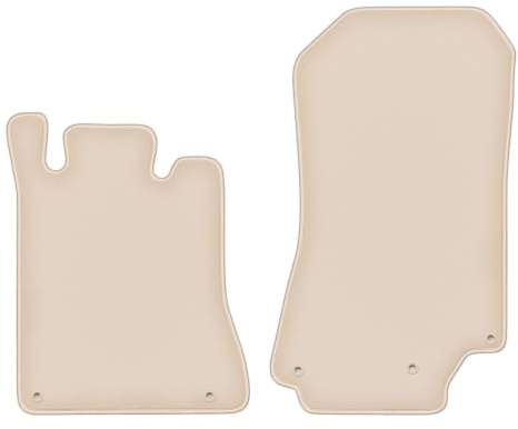 Velours-Fußmatten vorne passend für Mercedes SL R129 1989-2001, Beige | passend für 500 sl; geschorener Premium-Velours (100% Polypropylen), ca. 8 mm; rutschfest, Druckknöpfe 16 mm