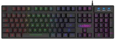 HAC24 RGB LED Gaming QWERTZ Tastatur Schwarz USB Keyboard Beleuchtet Deutsches Layout