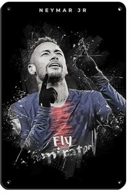 ocvdfss Neymar Jr 9 (2) Blechschild, Vintage, Metall, Pub, Club, Café, Bar, Zuhause, Wandkunst, Dekoration, Poster, Retro, 20 x 30 cm
