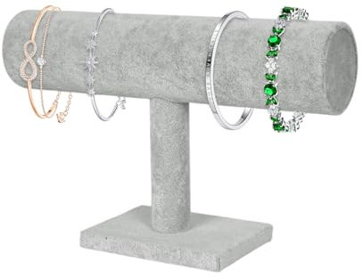 Bracelet Holder, Bracelet Organizer, Velvet T-shaped Jewelry Display Stand - Storage and Presentation for Bracelets, Bangles, Watches - Tabletop Organizer for Home, Shop, or Business Use