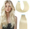 MISSME tape extensions echthaar haarverlängerung echthaar 50cm #60 Platinblond tape in extensions echthaar 20 Stück, bonding extensions echthaar 50g tape in extensions echthaar