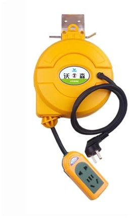 EDEDE Schlauchaufroller 5M Automatisch einziehbare Stromkabeltrommel, Draht, einziehbare Kabeltrommel, elektrische Kabeltrommel, Stromschlauchtrommel, 3000W(2x1.5x5m 3000W)