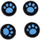 Lot de 4 poignées de pouce en silicone motif patte de chat, 1,3 cm, compatibles avec PS4, PS3, Xbox One, Xbox 360 (bleu)