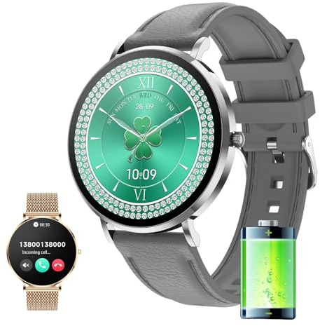 MEIION watchless glamora smartwatch Smartwatch für Damen und Herren - Extra flaches Design mit 1.32 AMOLED Display, Edelstahl, Puls- und Blutdruckmessung, IP68 wasserdicht, 4-5 Tage Akkulaufzeit