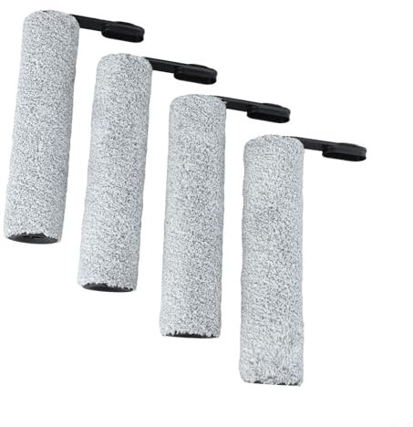 Yhenlovtt Lot de 4 rouleaux brosses de rechange, pour Tineco, pour Floor One S5, pour aspirateur Floor One S5 Pro, sans fil, humide et sec, 24 x 5,7 cm