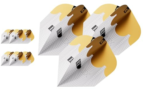 Target Darts Redux Pro Ultra No. 6-Dart-Flights, 9er-Set | Profi-Zubehör, Multipack-Flight-Sets, Dart-Flight-Set, weiß und goldfarben