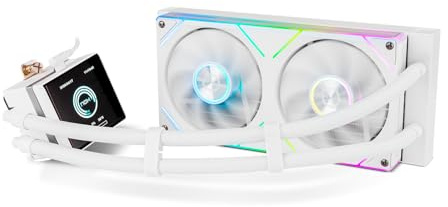 NOX XTREME PRODUCTS Hummer M-240 LCD Black - CPU-Wasserkühlung, LCD-Display, 360mm Radiator, 2x 120mm PWM Lüfter, TDP 350W, Kompatibel mit Intel und AMD, Weiß