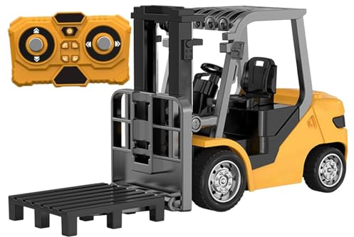 Generisch RC Metall-Gabelstapler Für Den Schreibtisch – Realistisches Mini-Baufahrzeug Mit Fernbedienung | Robustes Legierungs-Modell Mit Sound & Licht | Kreatives Spielzeug-Geschenk Für & Sammler