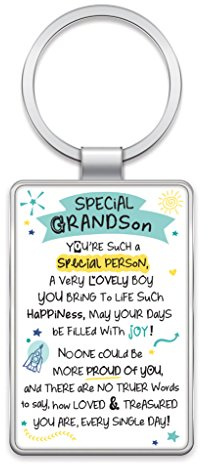 Inspired Words Keyring - Special Grandson - Gift Ideas