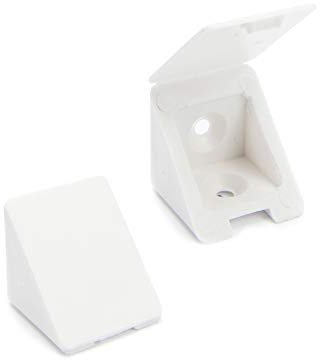 100 x sossai® Equerre D'angle/connecteurs de meubles/Équerre étagère | BT1 | 2 trous | Couleur : Blanc | Matière : Plastique
