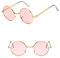 EROSPA® Retro Vintage Sonnenbrille - John Lenon Style - Runder Metallrahmen - Unisex Damen/Herren (Rosa/Gold)