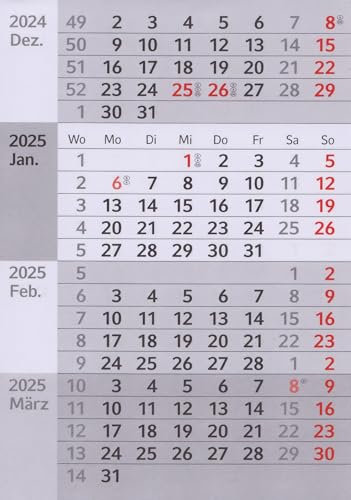 HiCuCo 4-Monats-Kalenderblöcke - magnetisch - für 2026 + 2027 - für Tischkalender Stehkalender Aufstellkalender Edelstahl