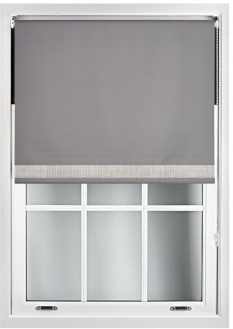 FURNISHED Diamante Edge Blackout Roller Blinds - Black Out Thermal Fabric Insulated Window Blind with Decorative Diamante Glitter Trim, Fuchsia Up to 60W x 165L cm