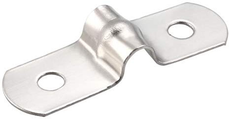 sourcing map 20 Stück Starrer Rohrgurt Erstaz 5mm(0.2), Zugrohr Clip Klemme 2 Loch 304 Edelstahl
