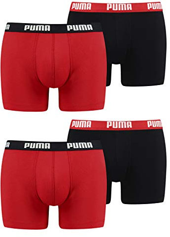PUMA Herren Basic Boxer Unterwäsche, Red/Black (786), M